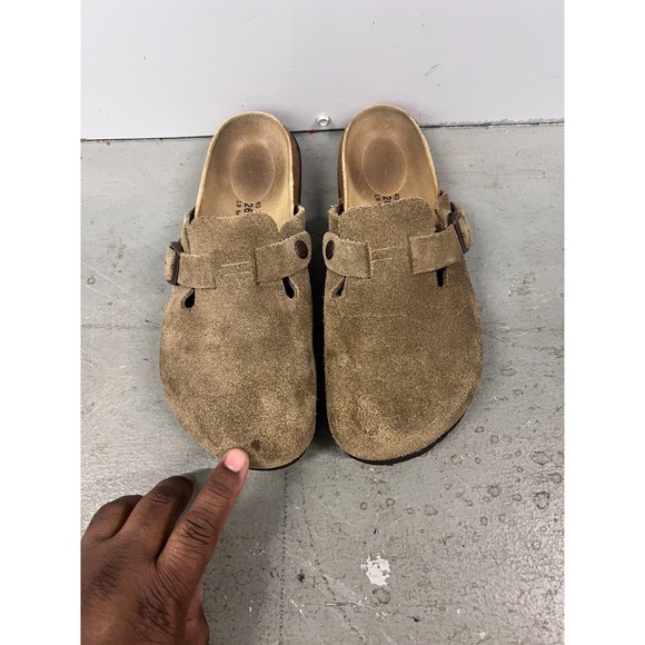 Birkenstock Betula Boston Clogs Unisex M7/W9 Taupe Suede Slip On Casual Shoes - Picture 7 of 8